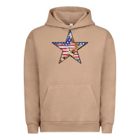 Pigment Burro American Flag Star Urban Hoodie - LillyAllenDesigns