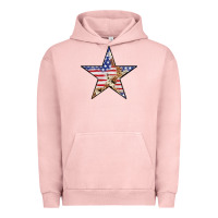 Pigment Salmon American Flag Star Urban Hoodie - LillyAllenDesigns