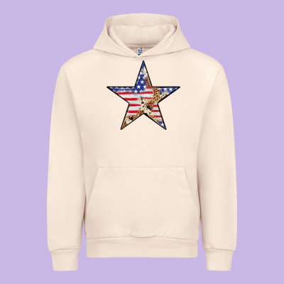 American Flag Star Urban Hoodie Designed By Lillyallendesigns