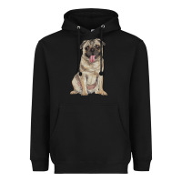 Black pug Heavyweight Hoodie - RanaPortraitStore