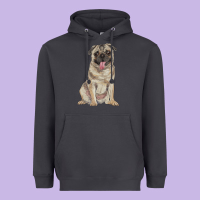 Pug Heavyweight Hoodie Designed By Ranaportraitstore