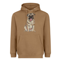 Toasted Coconut pug Heavyweight Hoodie - RanaPortraitStore