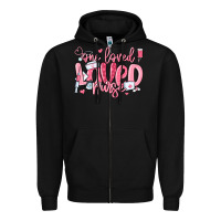 Black one loved nurse valentine's day Zipper Hoodie - MaliasSmallBusiness