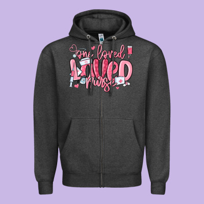 Zipper Hoodie one loved nurse valentine's day