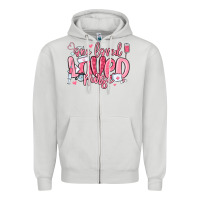 Dove Grey one loved nurse valentine's day Zipper Hoodie - MaliasSmallBusiness