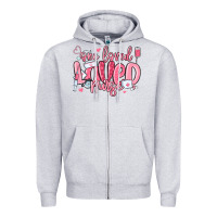 Heather Grey one loved nurse valentine's day Zipper Hoodie - MaliasSmallBusiness