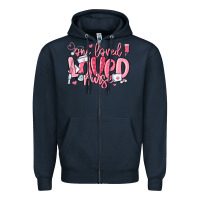 Navy one loved nurse valentine's day Zipper Hoodie - MaliasSmallBusiness
