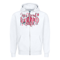 White one loved nurse valentine's day Zipper Hoodie - MaliasSmallBusiness