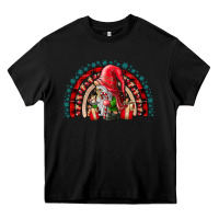 Black Christmas Gnome Heavy Core Tee - CowhideDigitalArt