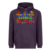 Plum please be patient i have autism Heavyweight Hoodie - Zillion Design Studio