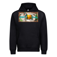 Black western howdy cowboy horse sunset weapon cactus leopard  license plate Urban Hoodie - BarkalooDesign
