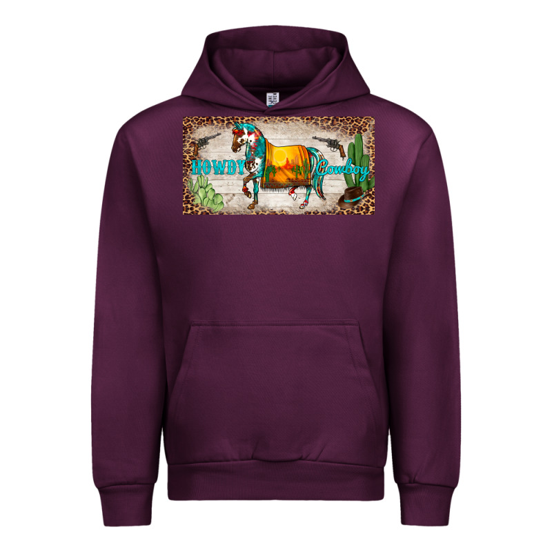 Western Howdy Cowboy Horse Sunset Weapon Cactus Leopard  License Plate Urban Hoodie by BarkalooDesign | Teevron