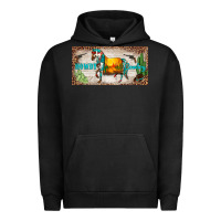 Pigment Black western howdy cowboy horse sunset weapon cactus leopard  license plate Urban Hoodie - BarkalooDesign