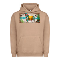 Pigment Burro western howdy cowboy horse sunset weapon cactus leopard  license plate Urban Hoodie - BarkalooDesign
