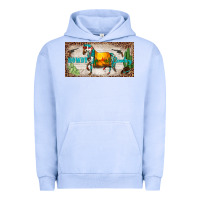 Pigment Grape Ice western howdy cowboy horse sunset weapon cactus leopard  license plate Urban Hoodie - BarkalooDesign