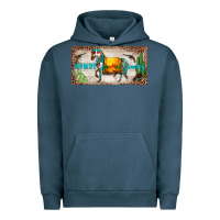 Pigment Midnight Navy western howdy cowboy horse sunset weapon cactus leopard  license plate Urban Hoodie - BarkalooDesign