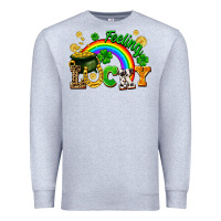 Heather Grey feeling lucky Premium Sweatshirt - FaDigitalArtStudio