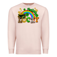 Pale Pink feeling lucky Premium Sweatshirt - FaDigitalArtStudio