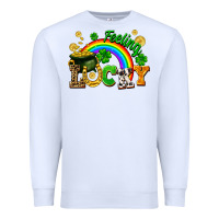 White feeling lucky Premium Sweatshirt - FaDigitalArtStudio