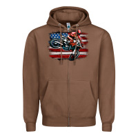 Chestnut dirt bike american flag Zipper Hoodie - MaliasSmallBusiness