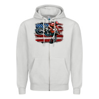 Dove Grey dirt bike american flag Zipper Hoodie - MaliasSmallBusiness