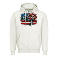 Oatmeal Heather dirt bike american flag Zipper Hoodie - MaliasSmallBusiness