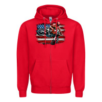 Red dirt bike american flag Zipper Hoodie - MaliasSmallBusiness