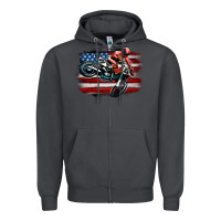 Smoke dirt bike american flag Zipper Hoodie - MaliasSmallBusiness