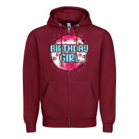 Burgundy birthday girl Zipper Hoodie - MaliasSmallBusiness
