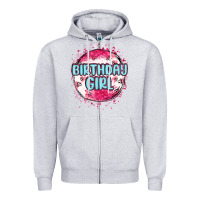 Heather Grey birthday girl Zipper Hoodie - MaliasSmallBusiness