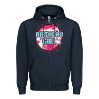 Navy birthday girl Zipper Hoodie - MaliasSmallBusiness