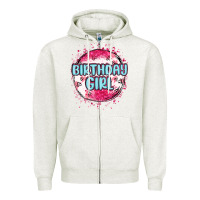 Oatmeal Heather birthday girl Zipper Hoodie - MaliasSmallBusiness