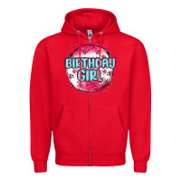 Red birthday girl Zipper Hoodie - MaliasSmallBusiness
