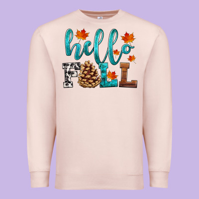 Hello Fall Premium Sweatshirt Designed By Hra Design Shop