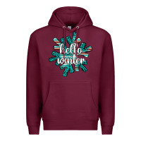 Burgundy hello winter Premium Hoodie - AdoDesignShop