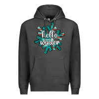 Charcoal Heather hello winter Premium Hoodie - AdoDesignShop