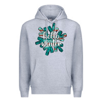 Heather Grey hello winter Premium Hoodie - AdoDesignShop