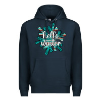 Navy hello winter Premium Hoodie - AdoDesignShop