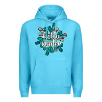 Ocean Blue hello winter Premium Hoodie - AdoDesignShop
