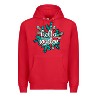 Red hello winter Premium Hoodie - AdoDesignShop