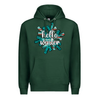 Sports Green hello winter Premium Hoodie - AdoDesignShop