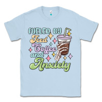 Dusty Blue fueled by iced coffee and anxiety Classic Tee - MaliasSmallBusiness