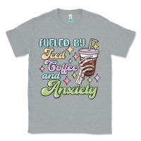Heather Grey fueled by iced coffee and anxiety Classic Tee - MaliasSmallBusiness