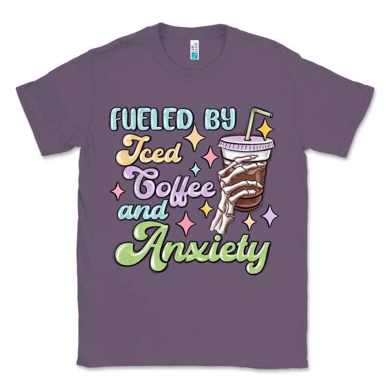 Fueled By Iced Coffee And Anxiety Classic Tee by MaliasSmallBusiness | Teevron