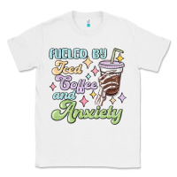 White fueled by iced coffee and anxiety Classic Tee - MaliasSmallBusiness
