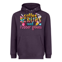 Plum coffee scrubs and rubber gloves Heavyweight Hoodie - texasbilliewilder