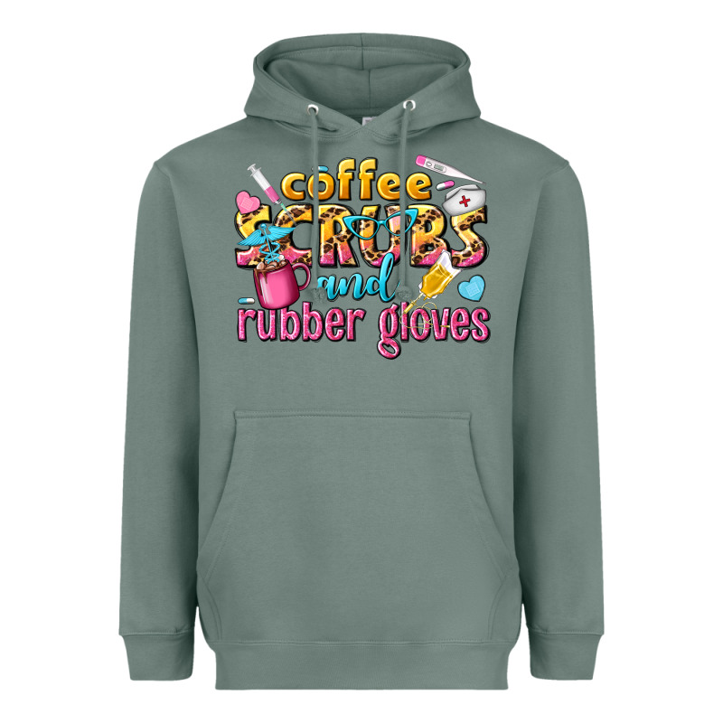 Coffee Scrubs And Rubber Gloves Heavyweight Hoodie by texasbilliewilder | Teevron