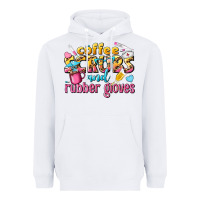 White coffee scrubs and rubber gloves Heavyweight Hoodie - texasbilliewilder