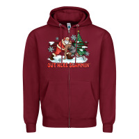Burgundy out here slammin' Zipper Hoodie - MaliasSmallBusiness