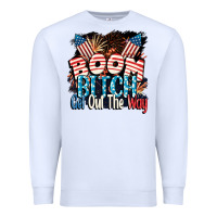 White Boom bitch get out the way 4th of July Premium Sweatshirt - CowGirlArtShop
